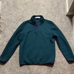 Men's Teal Quilted Shirt Jacket